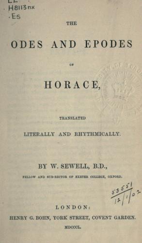 Horace: Odes and Epodes (1850, Bohn)