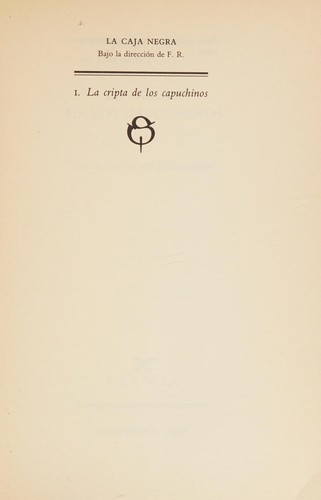 Joseph Roth: La Cripta de los capuchinos (Spanish language, 1991, Sirmio)
