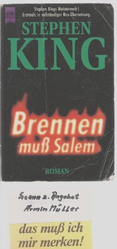 Stephen King, Stephen King: Brennen muss Salem! Roman (Paperback, German language, 1990, Heyne)