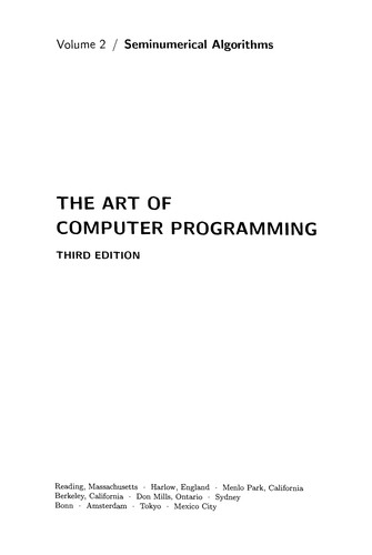 Donald Knuth: The  art of computer programming (1998)