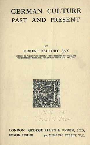 German culture (1915, Allen)