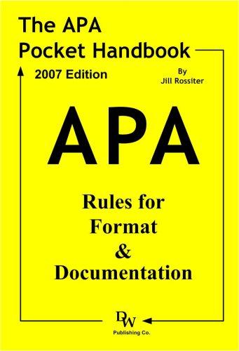 Jill Rossiter: The APA Pocket Handbook (Paperback, 2007, DW Publishing Co.)