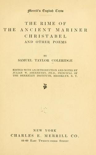 Samuel Taylor Coleridge: The rime of the ancient mariner (1907, C. E. Merrill co.)