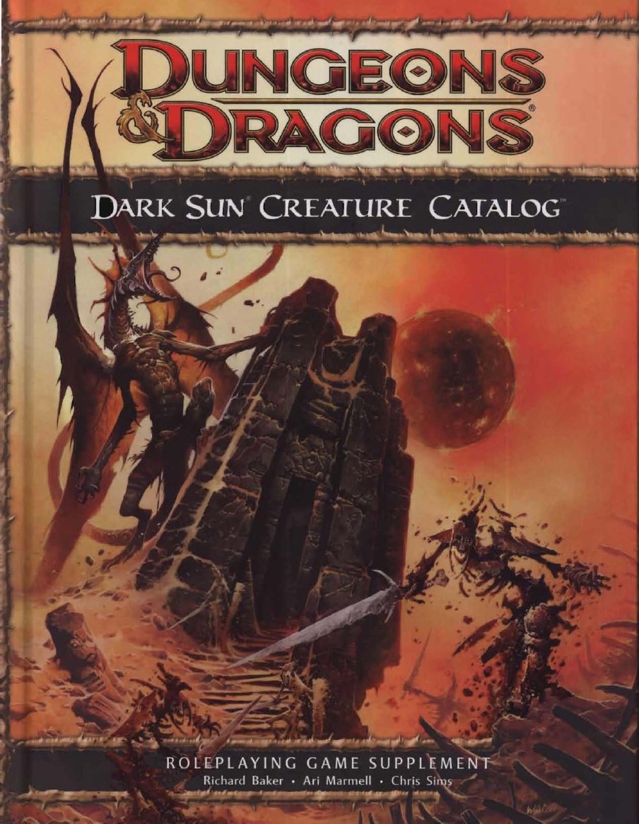 Chris Sims: Dark Sun Creature Catalog Roleplaying Game Supplement (2010, Wizards of the Coast)