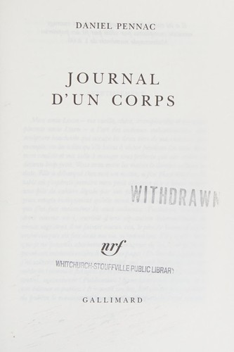 Daniel Pennac: Journal d'un corps (French language, 2012, Gallimard)