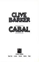 Clive Barker: Cabal (Paperback, 1989, Pocket)