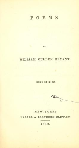 William Cullen Bryant: Poems (1840, Harper & Brothers)