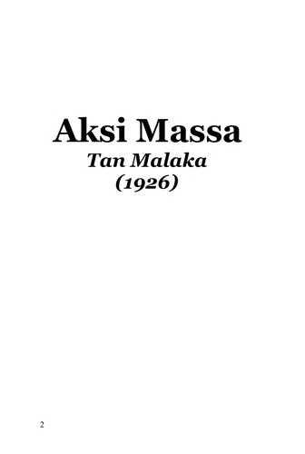 Tan Malaka: Aksi massa (Indonesian language, 2000, Teplok Press)
