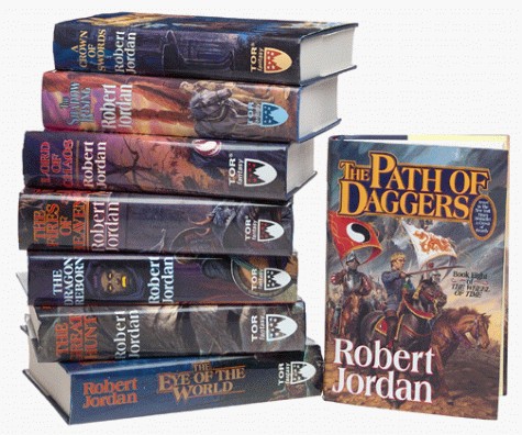 Robert Jordan: The Wheel of Time: Eye of the World, the Great Hunt, Dragon Reborn, Shadow Rising, Fires of Heaven, Lord of Chaos, Crown of Swords, and Path of Daggers (2000, Tor Books)
