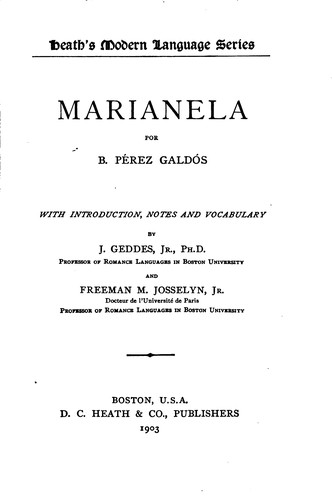 Benito Pérez Galdós: Marianela. (1903, D.C. Heath & Co.)