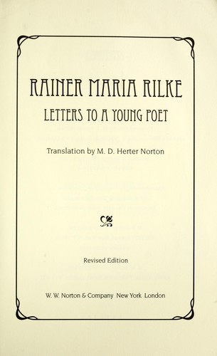 Rainer Maria Rilke: Letters to a young poet (1993, Norton)