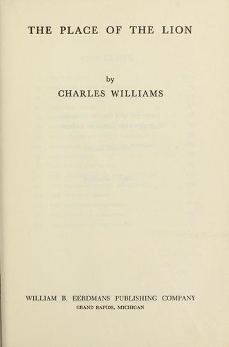 Charles Williams: The place of the Lion (1978, Eerdmans)