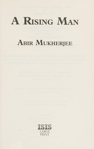 Abir Mukherjee: A rising man (2016, Thorpe)