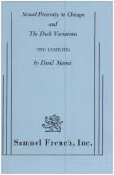David Mamet: Sexual Perversity in Chicago and Duck Variations (Paperback, 1977, Samuel French Inc Plays)