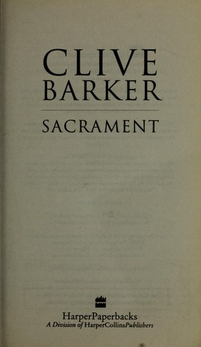 Clive Barker: Sacrament (1996, HarperPaperbacks)