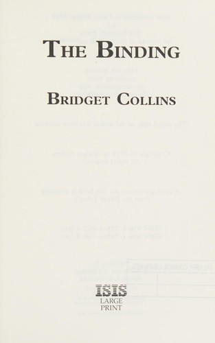 Bridget Collins: The binding (2019, ISIS)