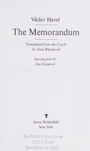 Václav Havel: The Memorandum (Paperback, 1990, Grove Pr)