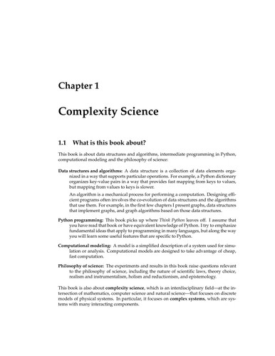 Allen B. Downey: Think complexity (2012, O'Reilly)