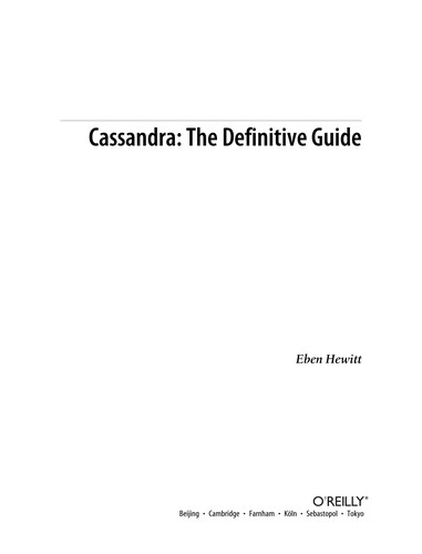Cassandra (EBook, 2010, O'Reilly Media, Incorporated, Ingram Publisher Services [Distributor])
