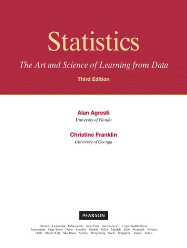Alan Agresti: Statistics (2013, Pearson)