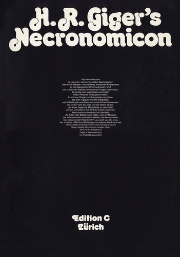 H. R. Giger: H.R. Giger's Necronomicon. (German language, 1984, Edition C)