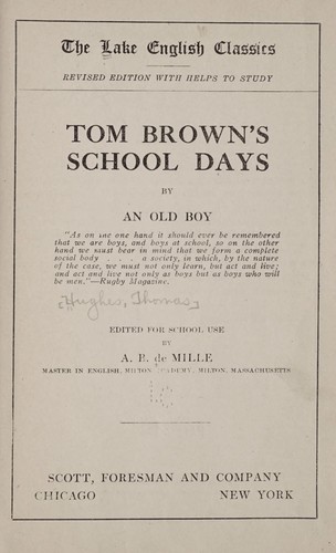 Thomas Hughes: Tom Brown's school days (1920, Scott, Foresman)