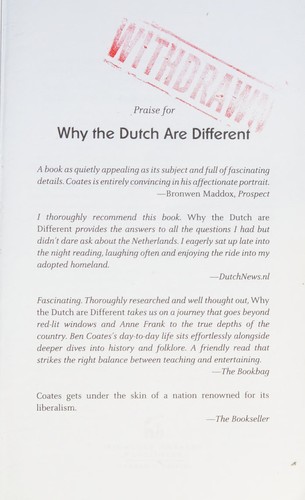 Ben Coates: Why the Dutch are different (2016, Nicholas Brealey Publishing)