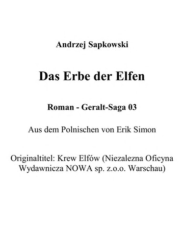Andrzej Sapkowski: Das Erbe der Elfen