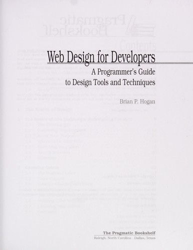 Brian P. Hogan: Web design for developers (2009, Pragmatic Bookshelf)