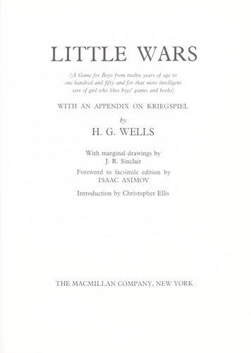 H. G. Wells: Little wars (1970, Macmillan)