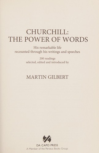 Winston S. Churchill: Churchill (2012, Da Capo Press)
