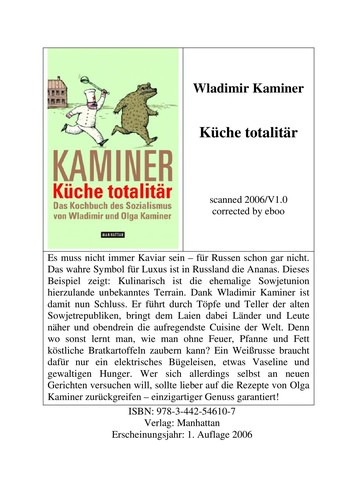 Wladimir Kaminer: Küche totalitär (German language, 2006, Manhattan)