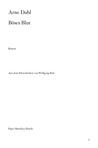 Arne Dahl: Böses Blut (German language, 2007, Piper)