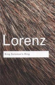 Konrad Lorenz: King Solomon's Ring (2002, Routledge)