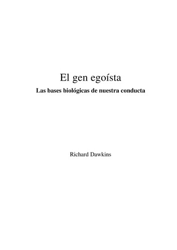 Richard Dawkins: El gen egoi sta (Spanish language, 1993, Salvat)