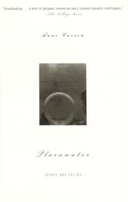 Anne Carson: Plainwater  (2000, Random House of Canada, Limited)