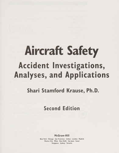 Shari Stanford Krause, Shari Stamford Krause: Aircraft safety (Paperback, 2003, McGraw-Hill)