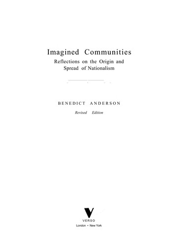 Benedict Anderson: Imagined communities (Paperback, 2006, Verso)