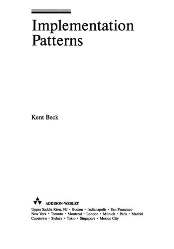 Kent Beck: Implementation patterns (Paperback, 2008, Addison-Wesley)