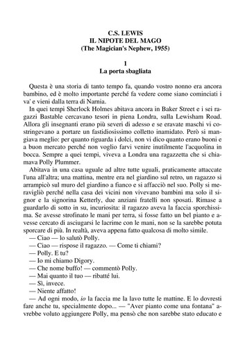 C. S. Lewis: Il nipote del mago (Italian language, 2010, Mondadori)
