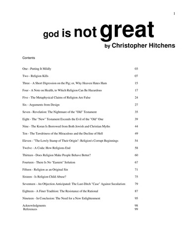 Christopher Hitchens: God is not great (2008, Allen & Unwin)