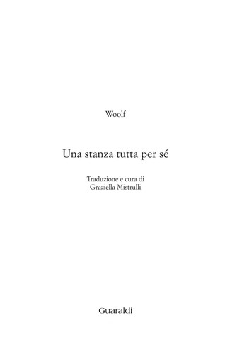 Virginia Woolf: Una stanza tutta per sé (Italian language, 1995, Guaraldi)