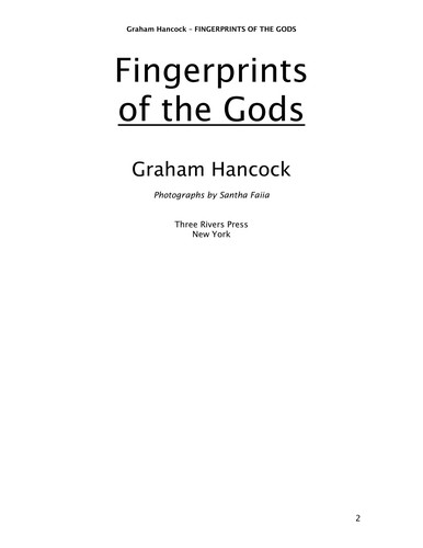 Graham Hancock: Fingerprints of the gods (1995, Three Rivers Press)