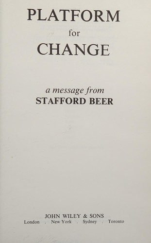 Stafford Beer: Platform for change (1975, Wiley)
