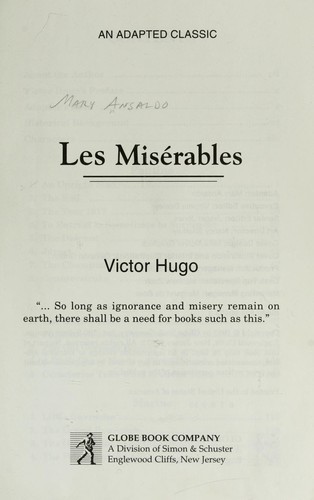 Mary Ansaldo: Les misérables (1993, Globe Book Co.)