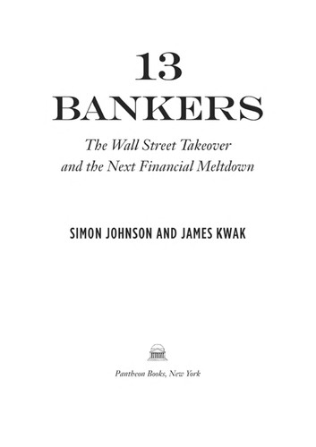 Simon Johnson: 13 bankers (2010, Pantheon Books)