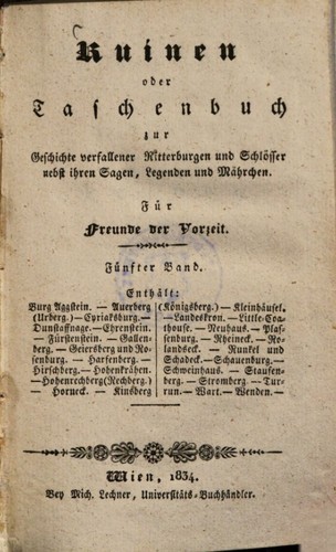 Gerhard Robert Walter von Coeckelberghe-Dützele: Ruinen oder Taschenbuch zur Geschichte verfallener Ritterburgen und Schlösser. Fünfter Band (1834, Lechner)