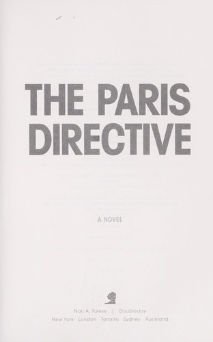 Gerald Jay: The Paris directive (2012, Nan A. Talese/Doubleday)