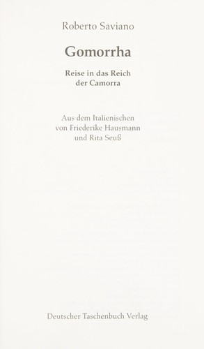 Roberto Saviano: Gomorrha (German language, 2009, Dt. Taschenbuch-Verl.)