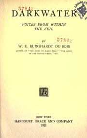 W. E. B. Du Bois: Darkwater (1921, Harcourt, Brace)